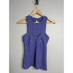 Pilcro Anthropologie SMALL THEA High Neck Purple Ribbed Bra Tank Top